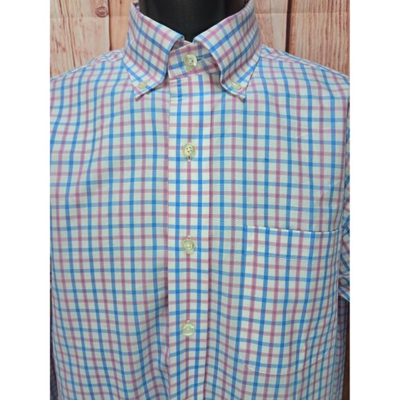 Vineyard Vines Mens Small Classic Fit Murray Shirt Blue/Pink Check Button-Down - Picture 3 of 7